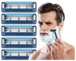 Gillette Mach3 Turbo Náhradné čepieľky na holiace strojčeky, 5 kusov